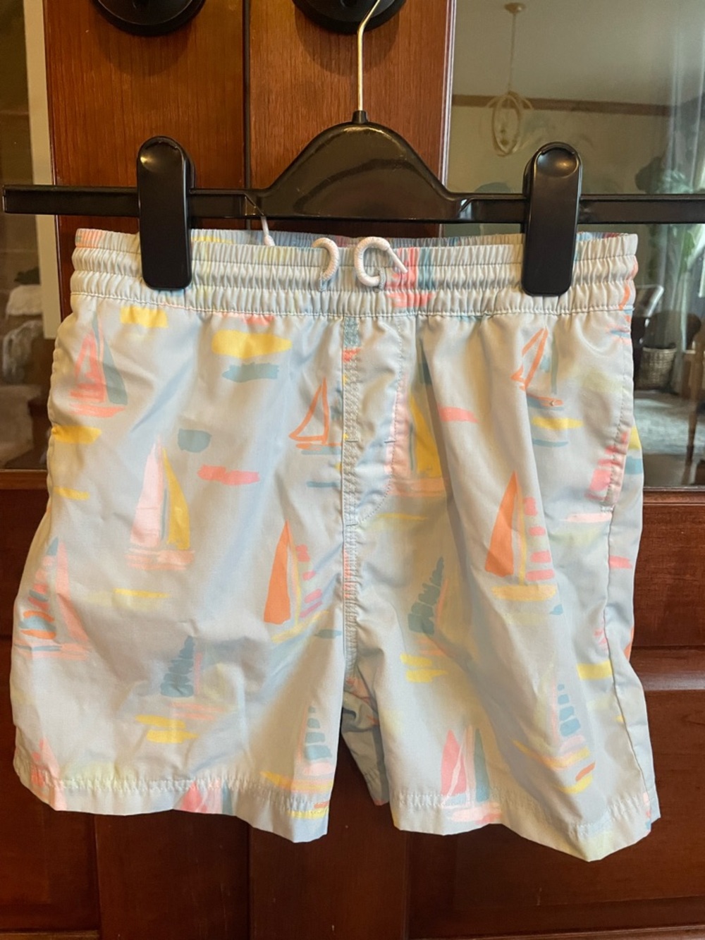 Light Blue Pastel Sailboat Swim Trunks Beaufort  Bonnet kids